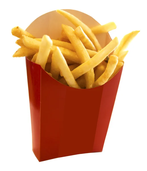 Franse frietjes in het rode vak — Stockfoto