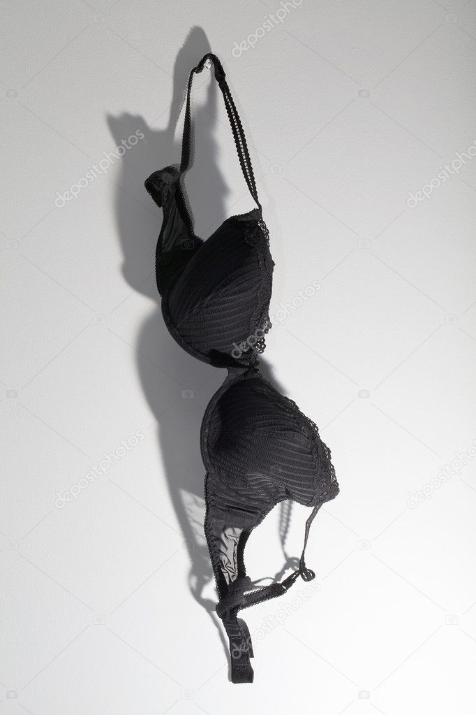 Hanging black bra