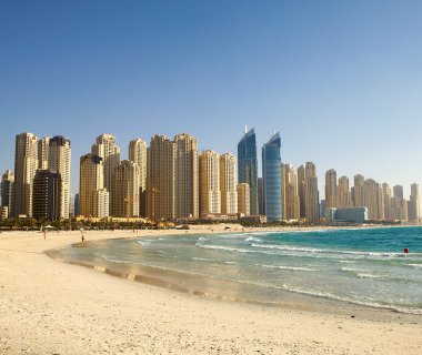 Beach in Dubai. Panoramic view. clipart