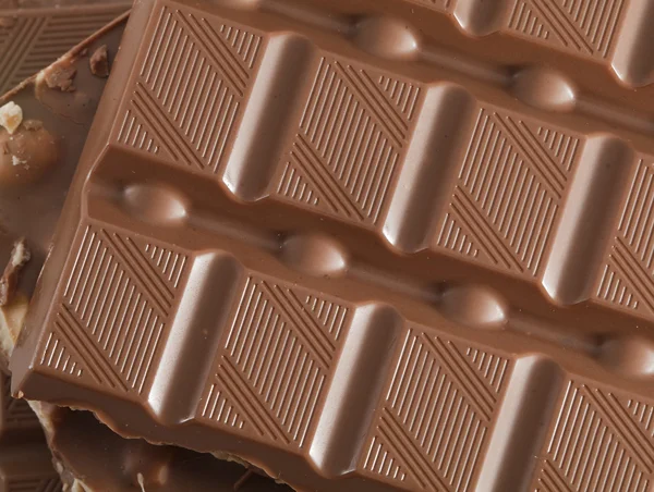 Milk Chocolate with nuts — Stock Photo, Image