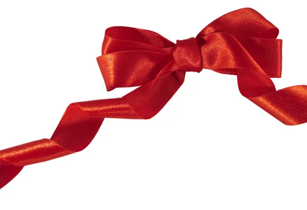 Arco de regalo de satén rojo —  Fotos de Stock