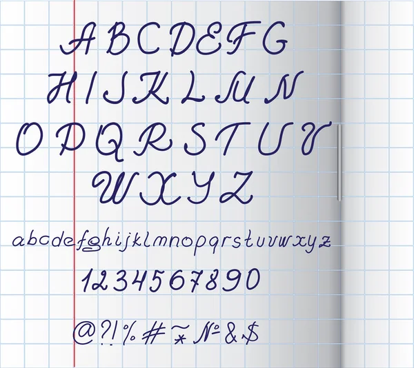 Alfabeto escrito à mão — Vetor de Stock