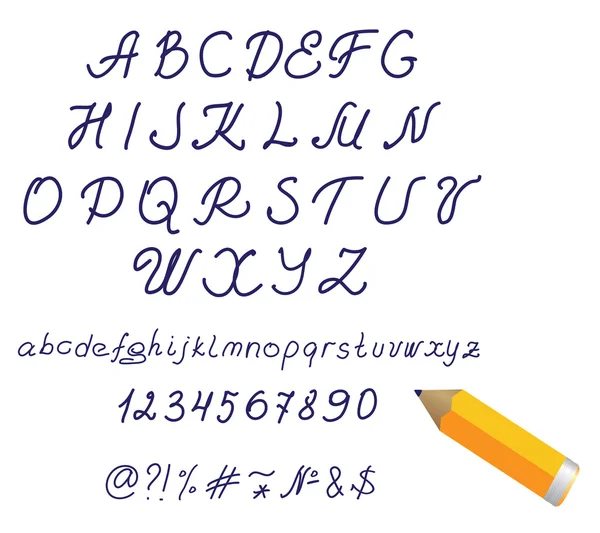 Alfabe el yazılı — Stok Vektör