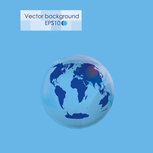 Planeta Země na modrém pozadí — Stockový vektor