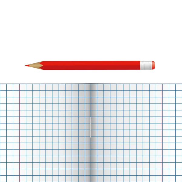 Carnet avec crayon — Image vectorielle