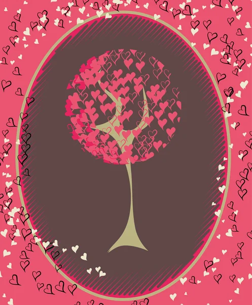 Valentijnsdag boom — Stockvector
