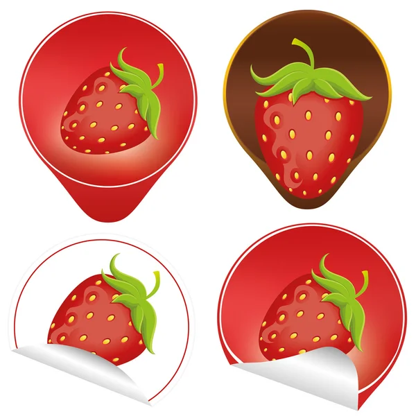 Etikett med jordgubbe — Stock vektor