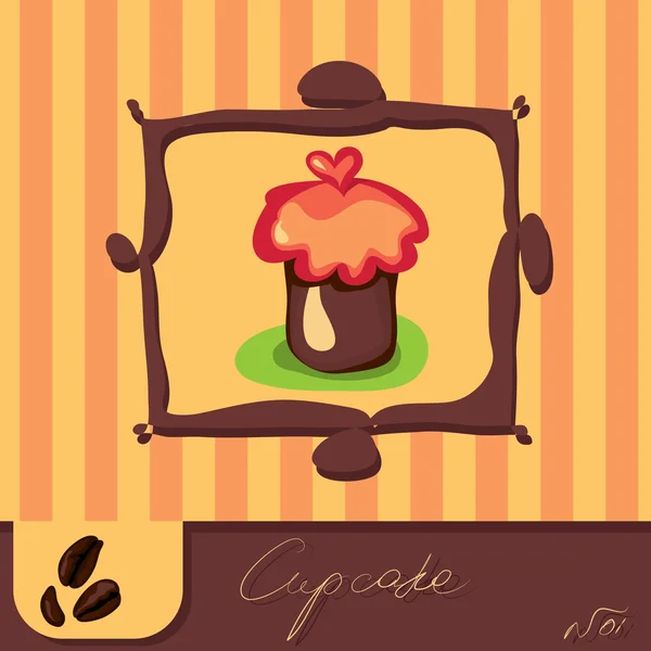 Bonita tarjeta de cupcakes — Vector de stock