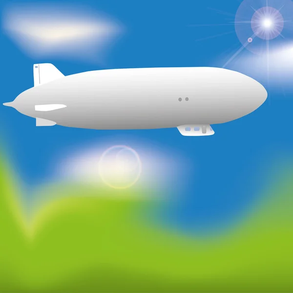 Zeppelin taivaalla — vektorikuva