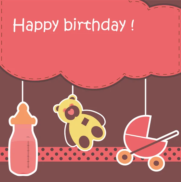 Greeting card with birthday — Stock Vector