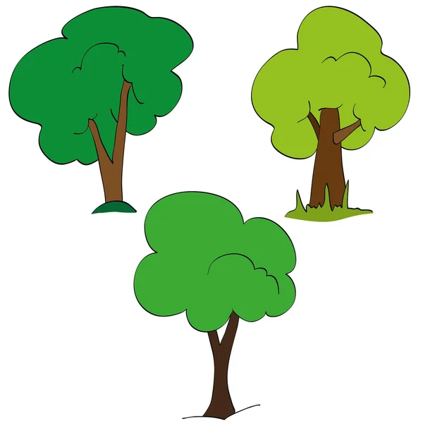 Набор зеленого дерева — стоковый вектор