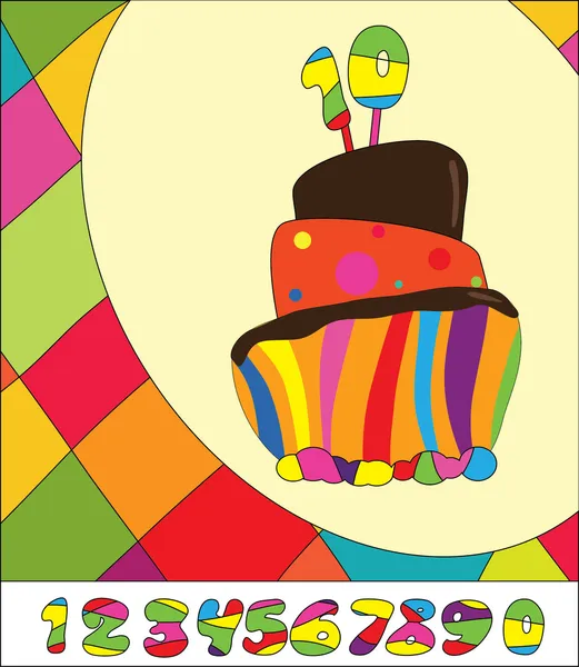 数字为生日蛋糕的 — 图库矢量图片