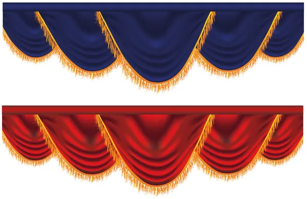 Векторные синие и красные шторы — стоковый вектор