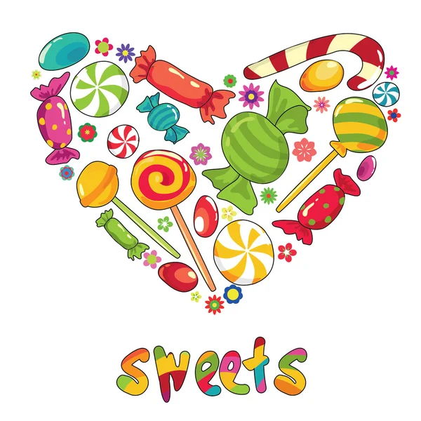 Bonbons coeur — Image vectorielle