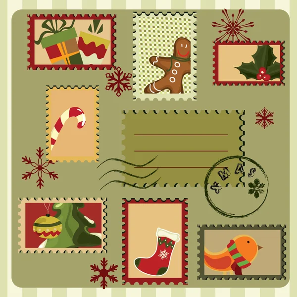 Christmas card. Retro style — Stock Vector