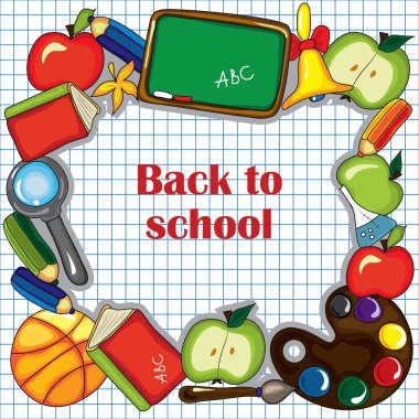 Colorful school background clipart