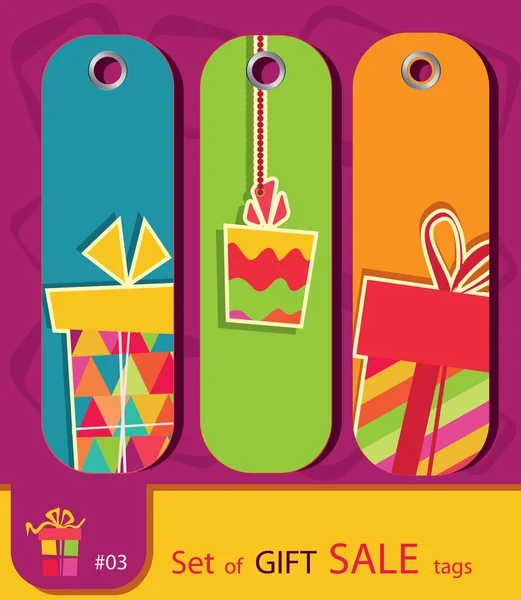 Set of retro sale gift tags — Stock Vector