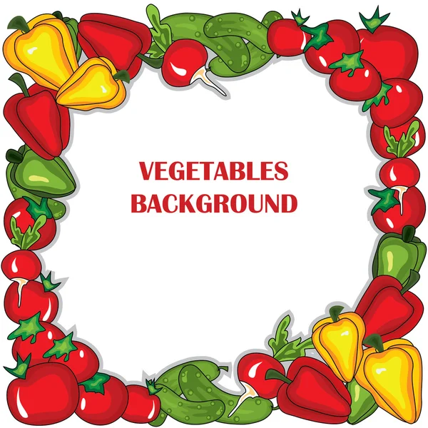 Abstraktní zeleninu rám — Stock vektor
