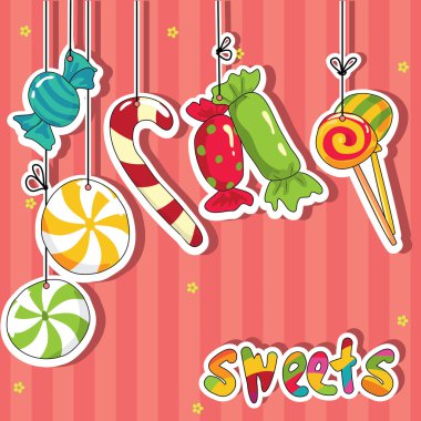 Sweets on strings clipart