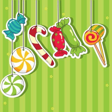 Sweets on strings clipart