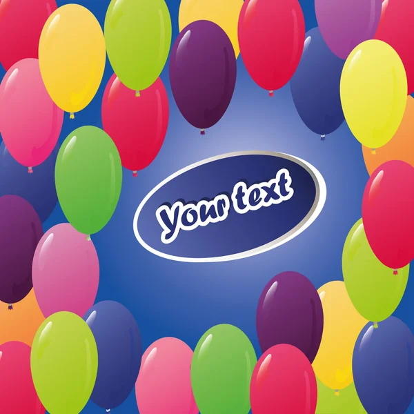 Beaucoup de ballons colorés comme carte de voeux — Image vectorielle