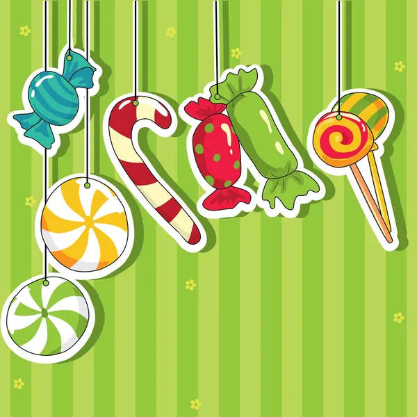 Sweets on strings — Stock Vector