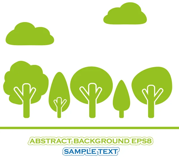 Ensemble d'arbres verts — Image vectorielle