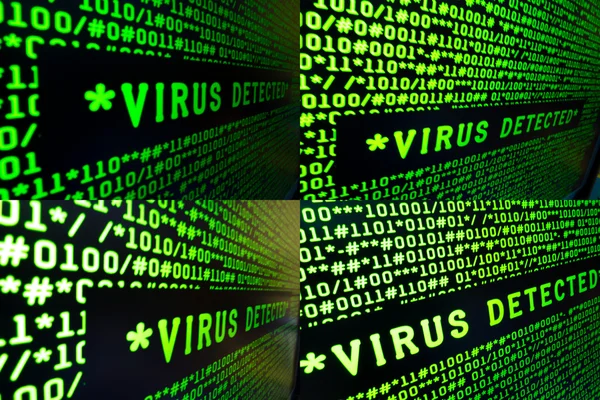 Reihe von Anzeichen von Viren erkannt — Stockfoto