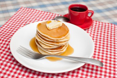 Pancakes With Butter and Maple Syrup clipart