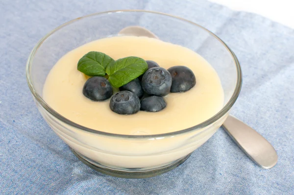 Pudding With Blueberries — Stock Photo, Image