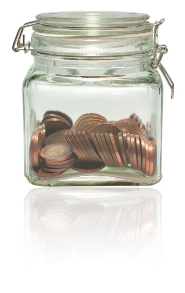 stock image Coins in Jar