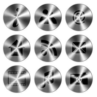 Set of Metallic Icons clipart