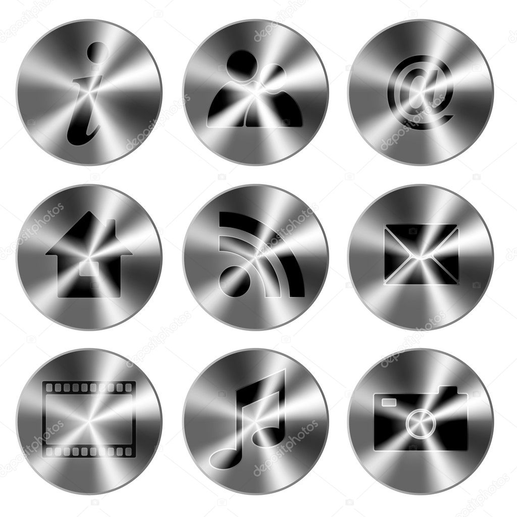 Set of Metallic Icons