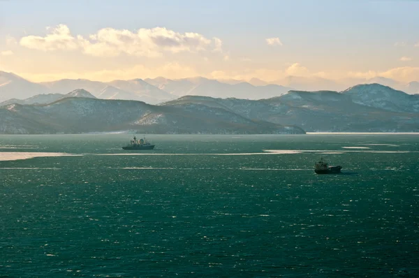 Bay with the ships — Stock Photo, Image