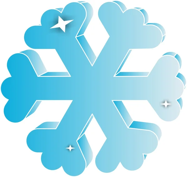 Flocon de neige 3D — Image vectorielle