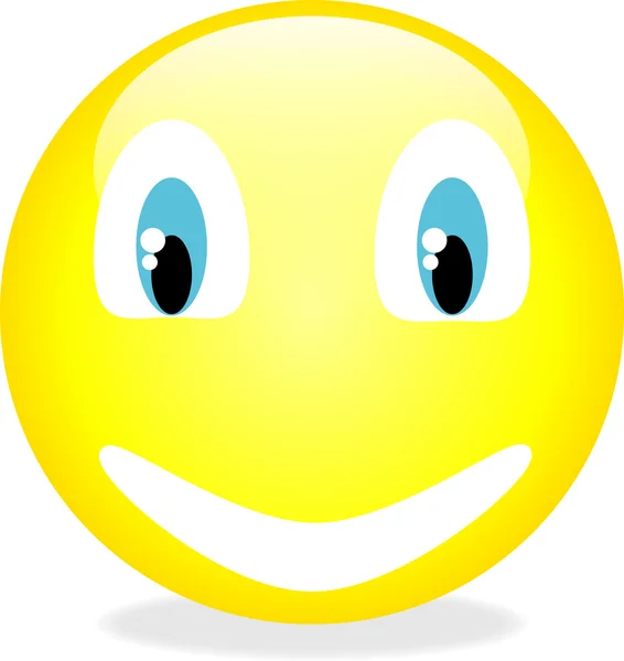 Emoticon giallo sorridente vettoriale . — Vettoriale Stock