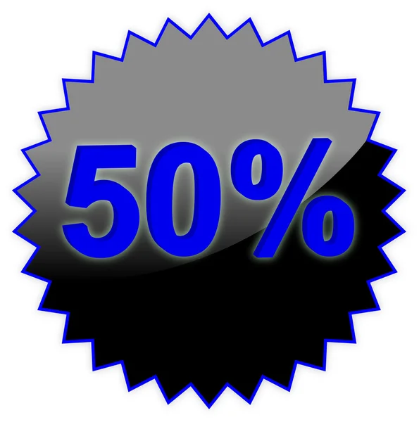 La venta de texto 50% — Vector de stock