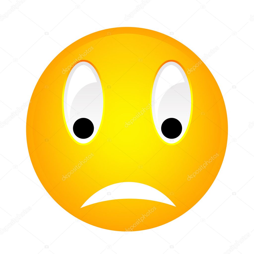 Smiley yellow emoticon. Perfect for icon, button, badge.