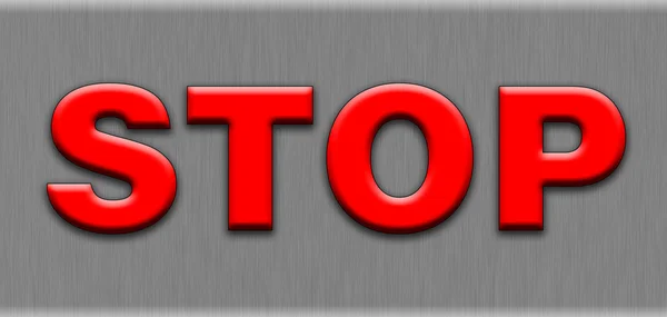 Iscrizione "Stop" su fondo metallico — Foto Stock