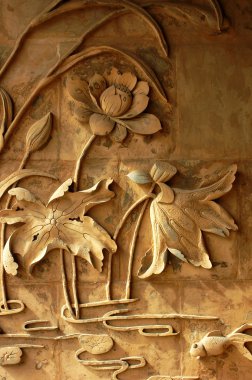 Brick carvings of lotus clipart