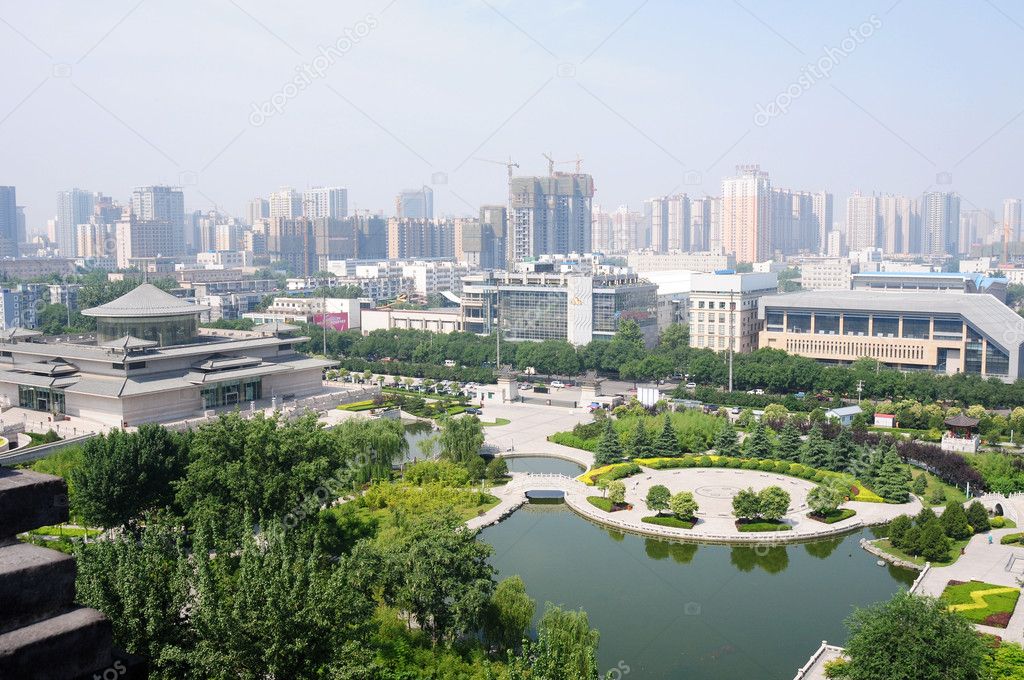 Downtown view of Xian, China