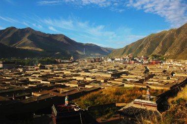 ünlü bir Tibet rahipleri Panoraması