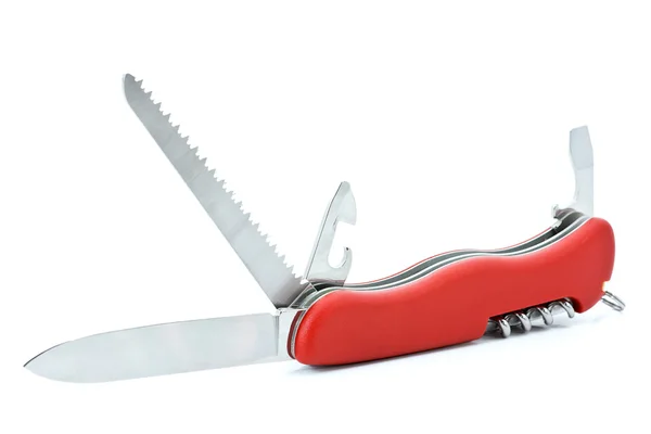 Röd multifunktionell kniv — Stockfoto