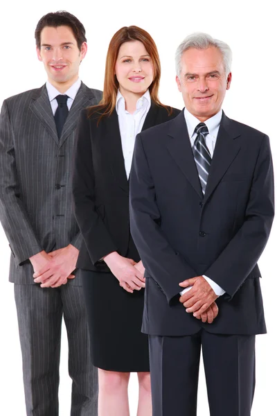 Two businessman and one businesswoman — Stock Photo, Image