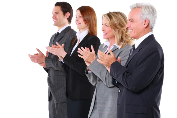 Uomo d'affari e donna d'affari applaudono — Foto Stock