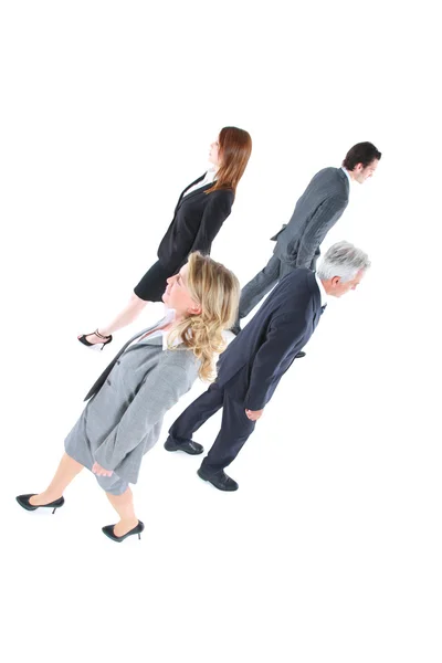 Empresario y empresaria caminando en diferentes direcciones — Foto de Stock