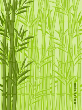 Abstract floral background with a bamboo clipart