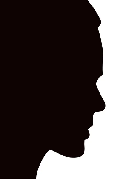 Beautiful Young Woman Face Silhouette — Stock Vector