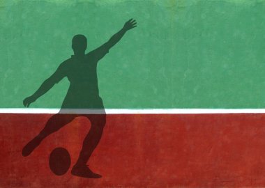 Not Quite Tennis - Rugby Player Silhouette Against Practice Wall clipart