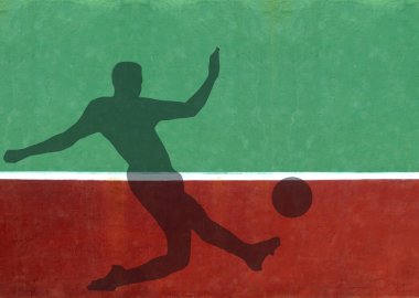 oldukça Tenis - futbol oyuncu siluet pratik wal karşı